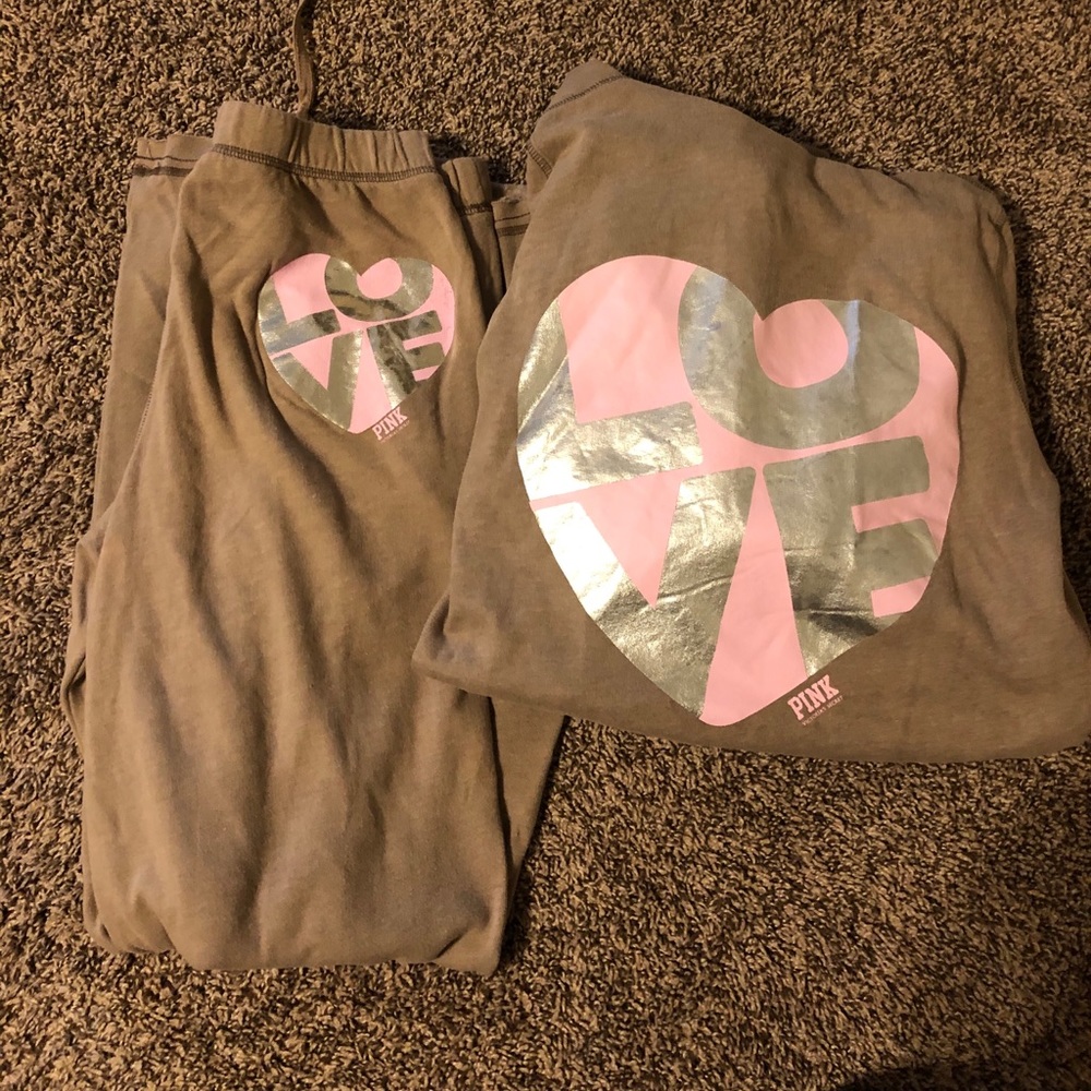 Pink Victoria’s Secret sweat suit